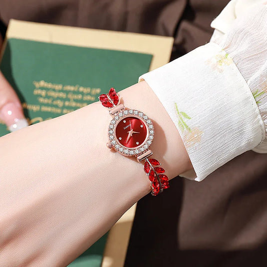 Women's Bracelet Watches Ladies Fashion Quartz Wrist Watch Round Mini Women Watch Gifts for Women（Without Box）