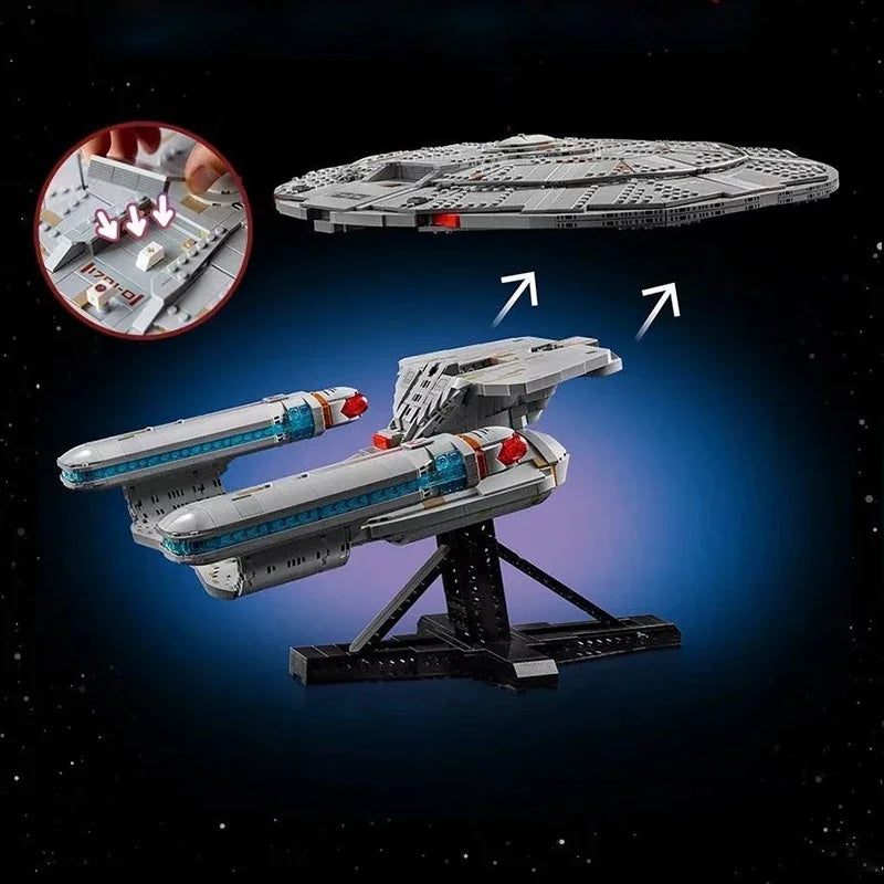 3600Pcs New Version Star Trek USS Enterprise NCC-1701-D Large Building Blocks Set Model Display Gift for Adults & Kids
