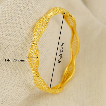 Dubai Women's Bracelet Gold Plated Indian African Hard Bracelet Charming Wedding Ethiopia Arab Handmade Jewelry Luxury