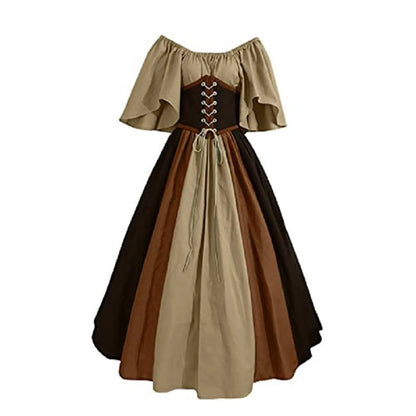 New Medieval Costume for Women Halloween Corset Gothic Renaissance Dress Plus Size Flare Sleeve Ball Gown Cosplay Clothes