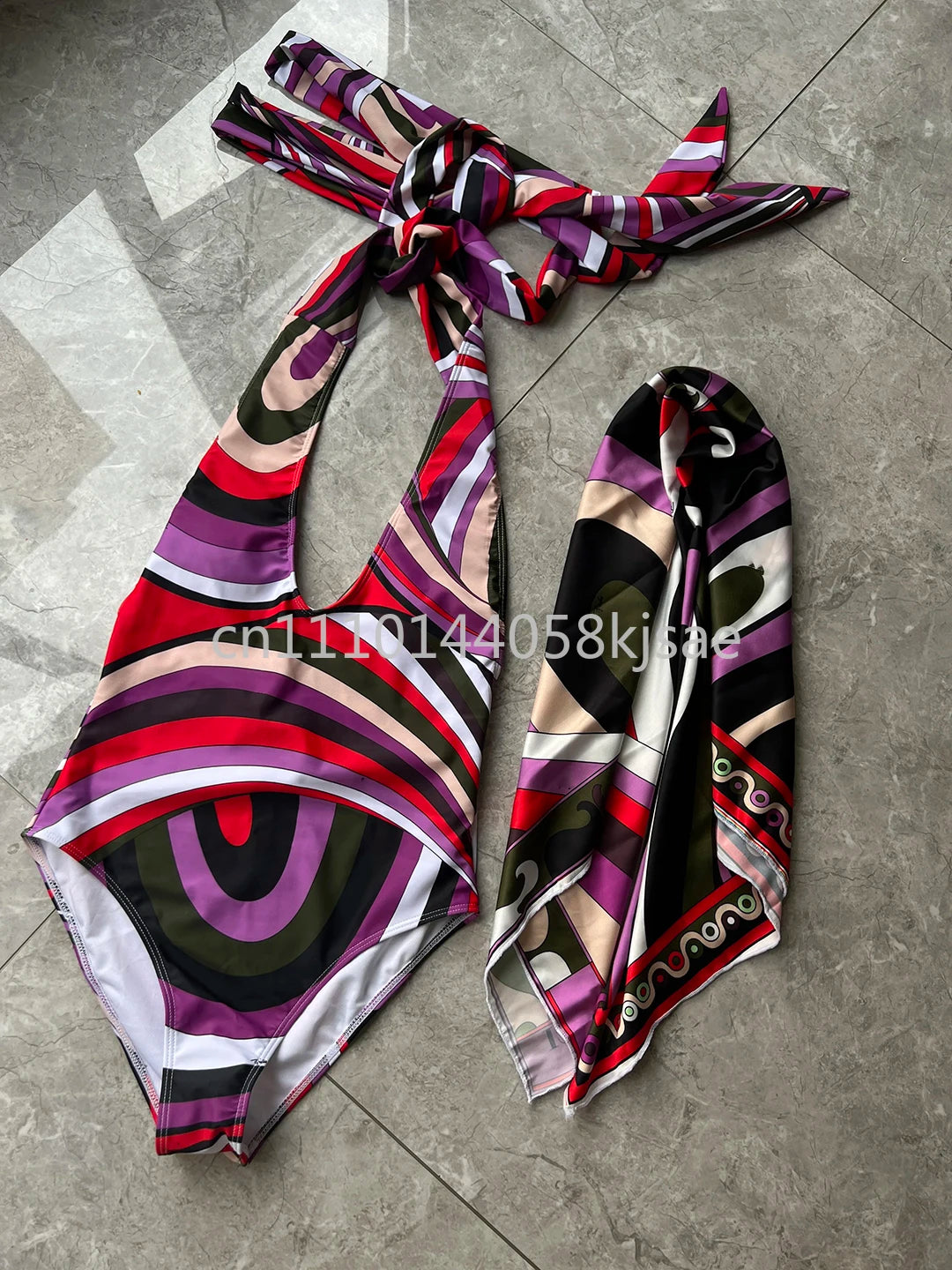 Luxury Design Women's Black Red Scarf Bikini Sets Letter Signature Logo Beachwear Designer Brand Lady Headband Swimsuit Swimwear