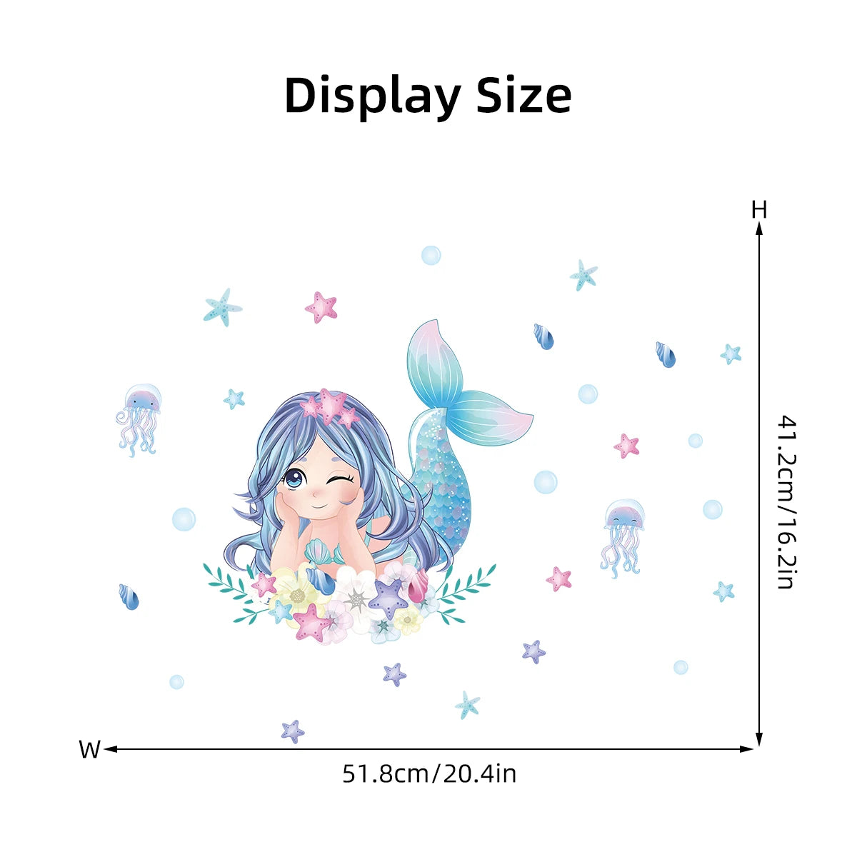 1Pc Cartoon Blue Light Glow Wall Stickers Kids Room Girls Room Decoration for Bedroom Children Living Room Decor for House