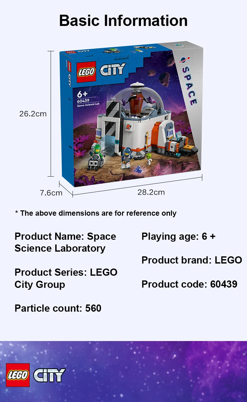 LEGO 60439 Space Science Lab CITY series 560pcs Buiding Blocks Model Kit DIY Toys For Boys Girl Children Gift ages 6+