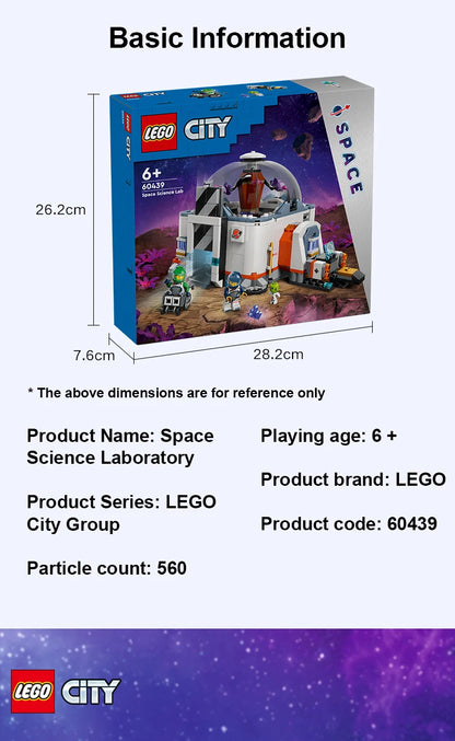 LEGO 60439 Space Science Lab CITY series 560pcs Buiding Blocks Model Kit DIY Toys For Boys Girl Children Gift ages 6+