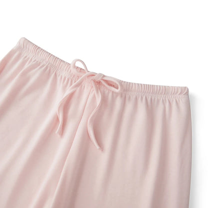 Women Fashion Lounge Set Vintage 2 Piece Outfit V Neck Waist Tie T-shirt + Elastic Waist Pants Autumn Long Sleeve Crop Tops