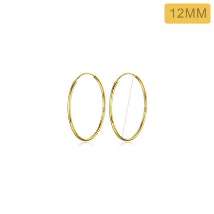 TrustDavis Real 925 Sterling Silver Earring Fashion Simple Korean Hoop Earrings For Women Charming Chic Party Fine Jewelry DD455