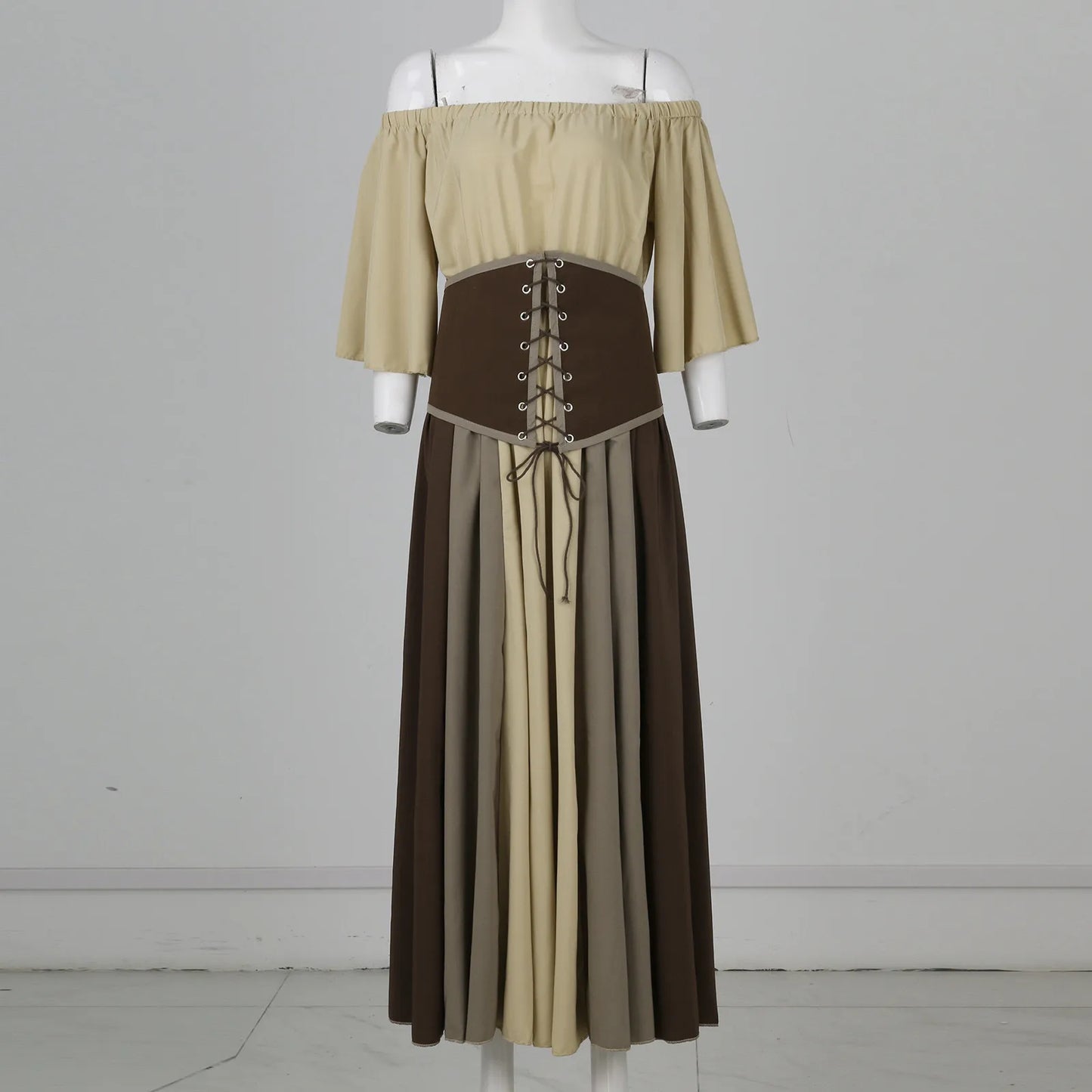 New Medieval Costume for Women Halloween Corset Gothic Renaissance Dress Plus Size Flare Sleeve Ball Gown Cosplay Clothes