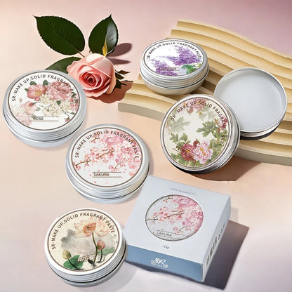 Women's Portable Solid Perfume Balm 15g,Rose, Peony,for Lotus,Lavender Scents-Fresh floral Lasting Fragrance for Dating & Daily