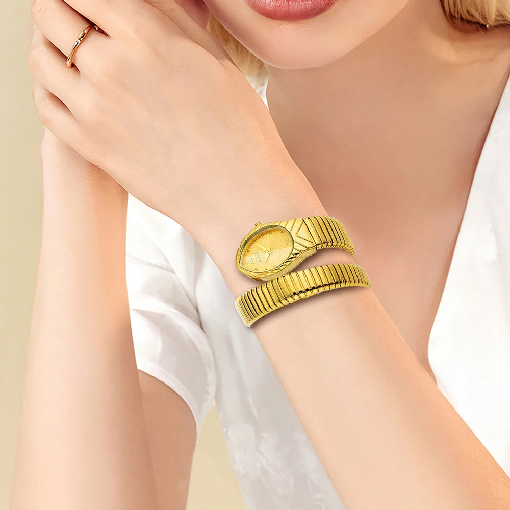 Top Brand MISSFOX Women's Watches New Quartz Snake Shape Simple Ladies Watch Fashion Unique Strap Waterproof Wristwatches