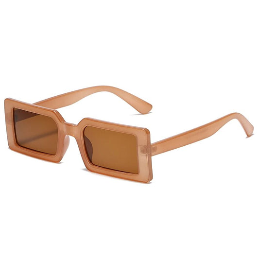 2/3/5pcs/Set Square Women's Sunglasses Vintage Brand Small Rectangle Brown Lens Female Glasses For Men Retro Oculos Eyewear