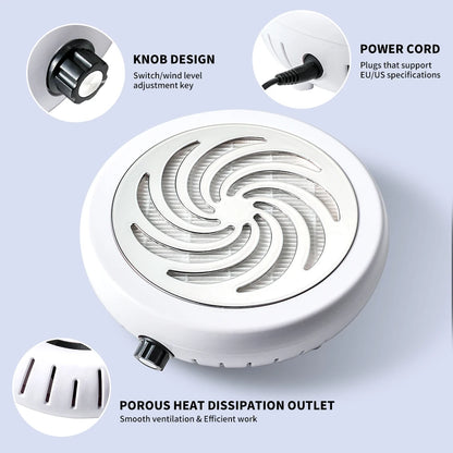 45000 RPM Super Suction Nail Dust Collector Powerful Nails Dust Extractor Nail Art Manicure Fan Vacuum Cleaner And Filter