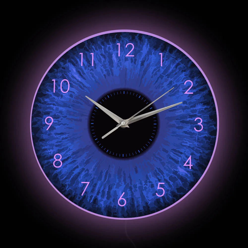 Blue Eyes Iris Opticianry Wall Clock Weird Macro Reptilian Eyeballs Eye Designed Home Decor Clock Eye Doctor Ophthalmology Gifts