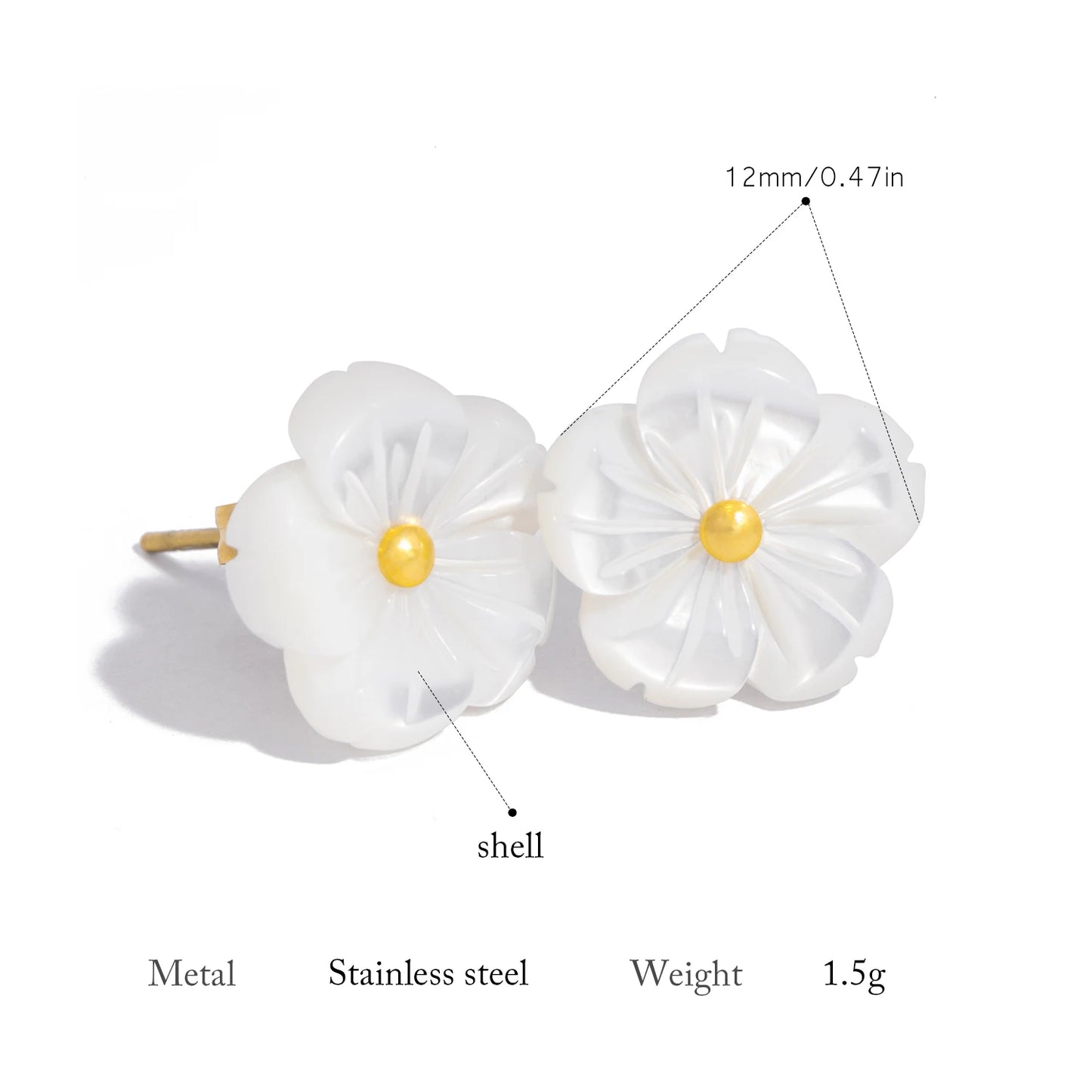 UHBINYCA Elegant Flower Shell Necklace for Women, Stainless Steel Chain Colorfast Jewelry