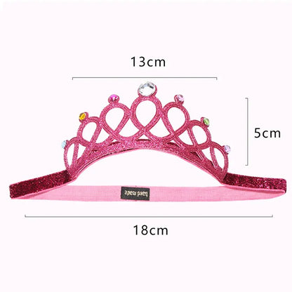 Child Rhinestones Princess Headband Elastic Hair Crown Tiara Accessories Hair Band Accessory Gift