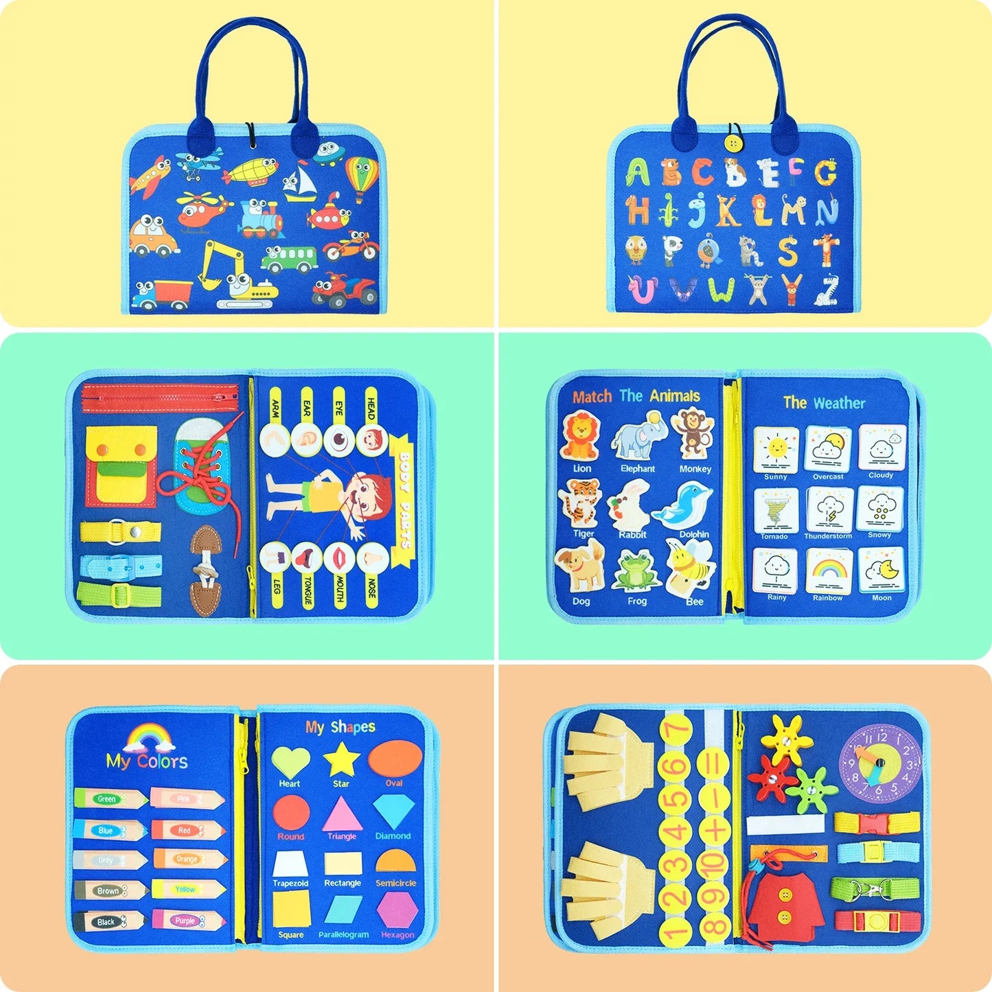 Montessori Sensory Toys Busy Board for Toddlers Promoting Motor Educational Activity Life Skills Learning for Kids With Autism