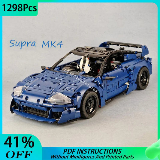 MOC Supra MK4 Super Sports Car Model Building Blocks DIY Technical Vehicle Assemble Bricks Children Toy Christmas Gift 42154-B