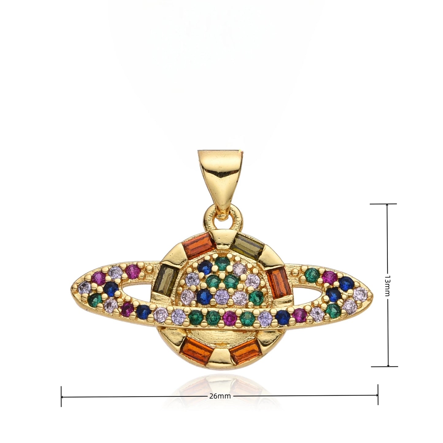 Y2K Gold Color Saturn Charms Micro-inlaid CZ Necklace for Women Planet Choker Chain Pendant DIY Jewelry Christmas Gift Wholesale