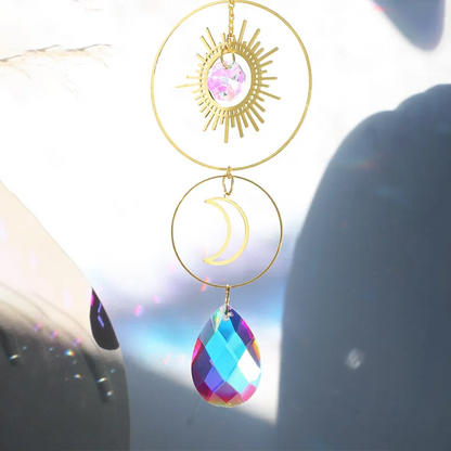 1 Piece, Crystal Wind Chimes Star Moon Catcher, Sun Prism Ball Garden Decoration