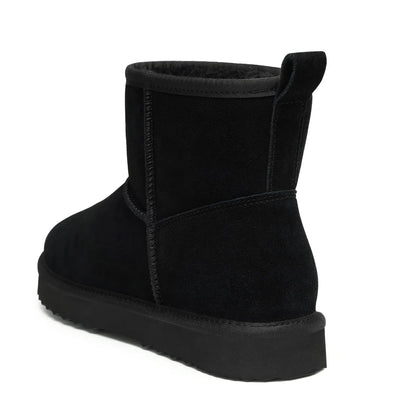 Evshine Winter Mini Snow Boots For Women Plush Lined Warm Suede Snow Boots Comfy Fuzzy Boots Fur Home Ankle Boots Lady Snow Boot