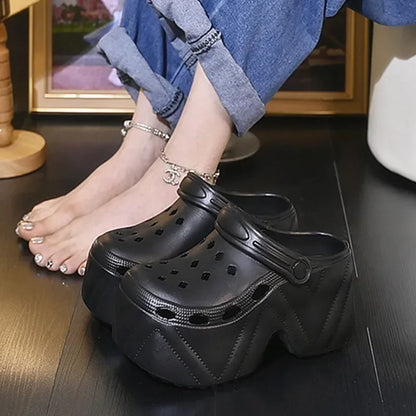 Women's Slippers 9CM High Platform Garden Fashion Clogs Shoes Women's Slippers Thick Bottom EVA Sandals Summer Girls Slippers