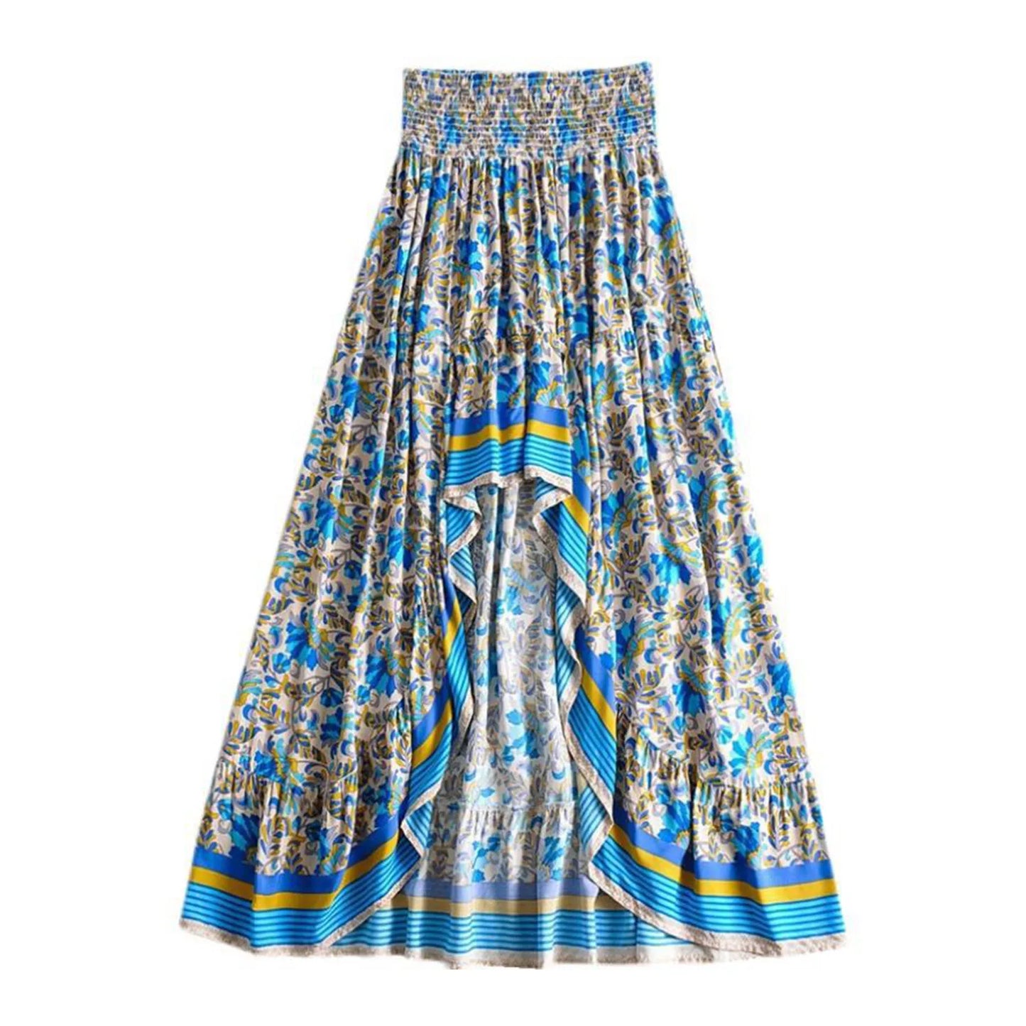 Womens Tennis Skirt Women's Summer New Cotton Floral Print Irregular A Line Skirt Half Skirt Full Skirts for Women