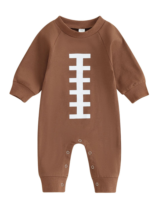 Baby Boy Football Clothes Infant Game Day Oversized Outfit Newborn Long Sleeve Jumpsuit  Fall Sweatshirt Romper