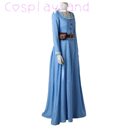 Dolores Abernath Cosplay Costume Women Dress Christmas Halloween Uniform Outfit Cosplay Costume Customize Blue Long Dress