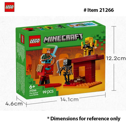 LEGO 21266 Minecraft The Nether Lava Battle Toy and Playset  Alex, Wither Skeleton, Blaze and Strider Figures for Pretend Play