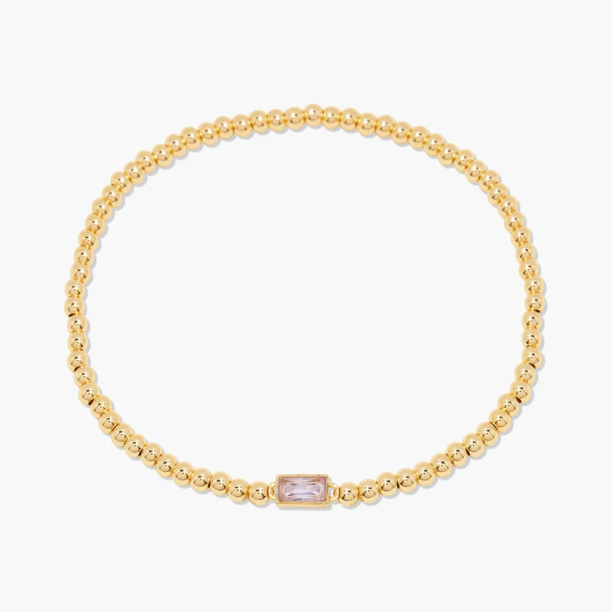 Minimalist style twelve month birthstone women's bracelet, stainless steel, electroplated 18K gold color protection