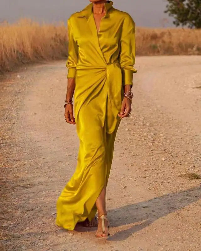 EtherealBe Elegant Long Sleeve Split Dress