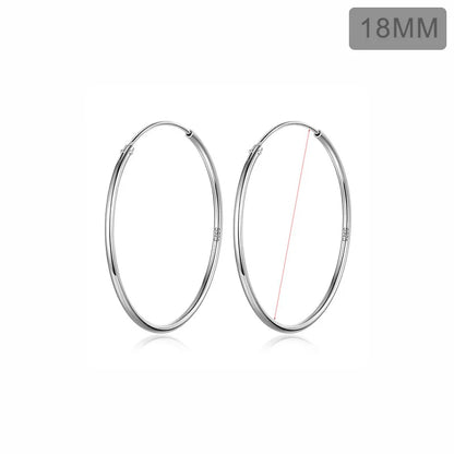 TrustDavis Real 925 Sterling Silver Earring Fashion Simple Korean Hoop Earrings For Women Charming Chic Party Fine Jewelry DD455