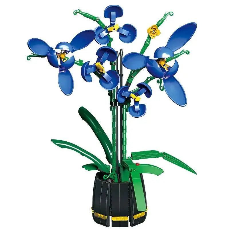 Building Blocks Set Orchid Flowers Bouquet Flower Blocks Bonsai Plant Model Bricks DIY Home Decoration Toys Kids Chirstmas Gifts