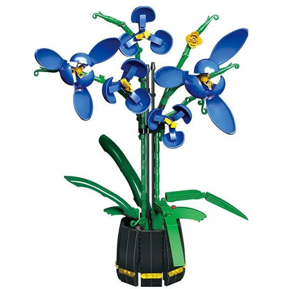 Building Blocks Set Orchid Flowers Bouquet Flower Blocks Bonsai Plant Model Bricks DIY Home Decoration Toys Kids Chirstmas Gifts