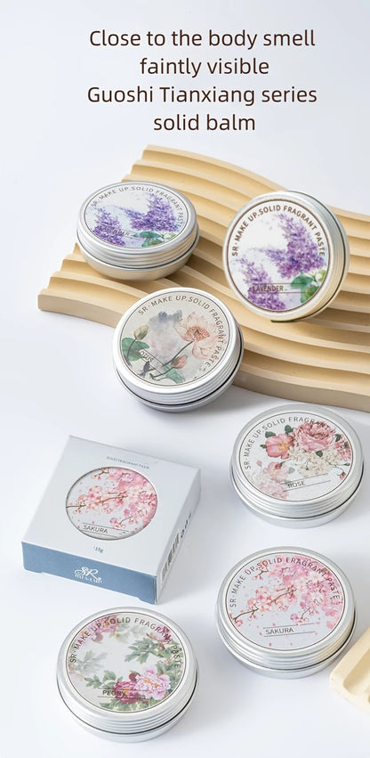 Women's Portable Solid Perfume Balm 15g,Rose, Peony,for Lotus,Lavender Scents-Fresh floral Lasting Fragrance for Dating & Daily
