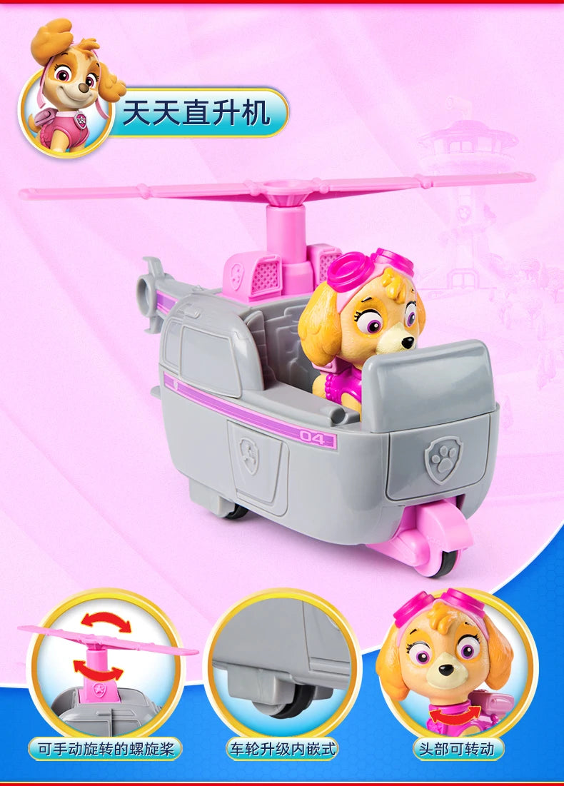 Original Paw Patrol Rex’s Dinosaur Rescue Vehicle with Collectible Action Figure Anime Doll Kids Toy Birthday Christmas Gift