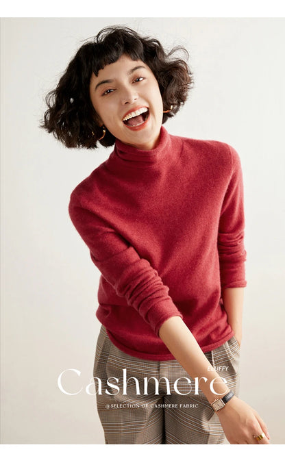New Women's Cashmere Sweater 100% Pure Cashmere Knitted High Collar Hoodie Hot Selling Soft Solid Color Women's Top