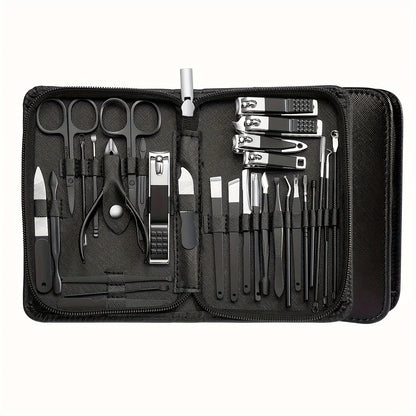 30 Pcs Manicure Set Professional Nail Clipper Set Stainless Steel Solid Manicure Kit Nail Care Kit With Pink Case Valentine