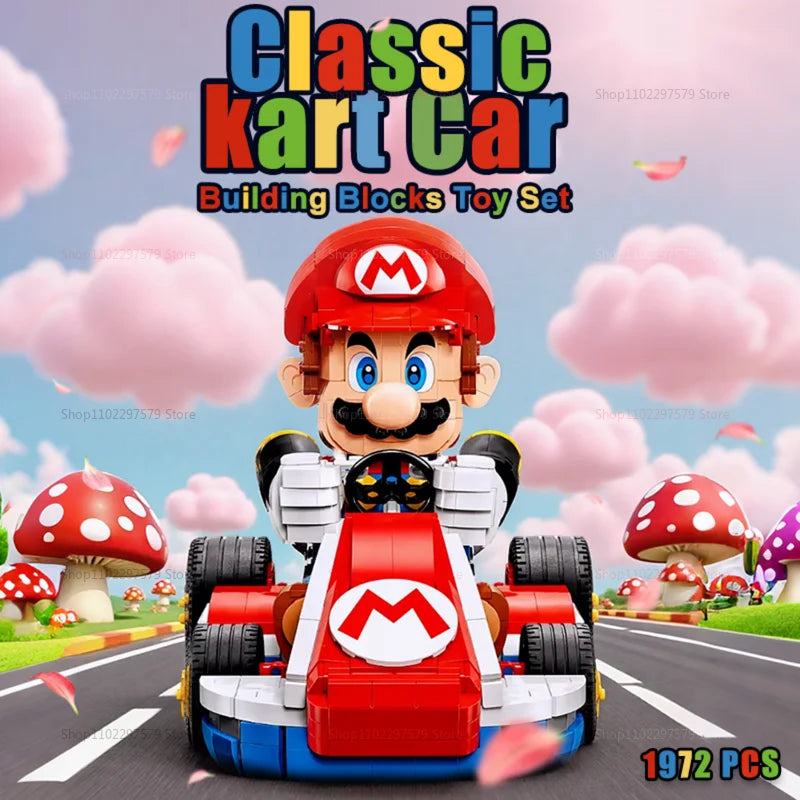 NEW 1972 PCS Racing Kart Car Building Blocks Set Kids Adults DIY Brick Kids Educational Toy Birthday Christmas Gift for collect