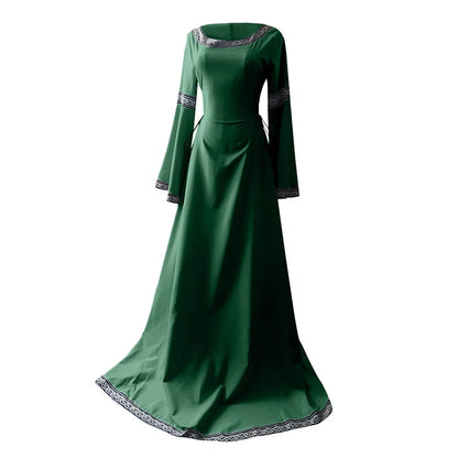 Medieval Gothic Cosplay Costumes for Women Halloween Carnival Party Performance Long sleeve Middle Ages Renaissance Dresses