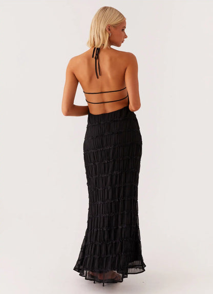 Women Cocktail Party Dress Ruched Long Dress Sleeveless Skinny Cocktail Bodycon Dress Clubwear Female Maxi Backless Dress