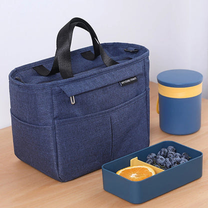 Portable Lunch Box Insulated Thermal Bag Picnic Food Cooler Pouch Large Capacity Shoulder Bento Storage Bags for Women Children