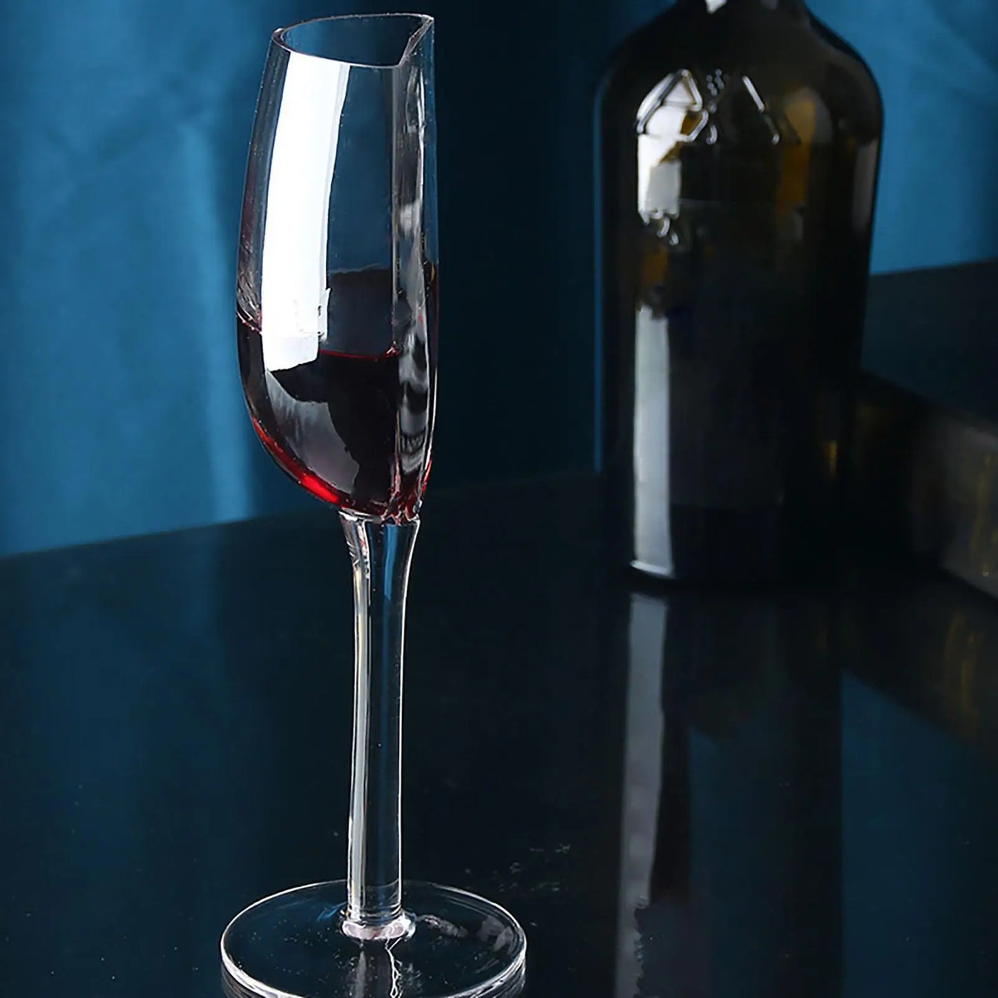 Creative Wine Glass 140ml Half Shape Crystal Glass Cups with Stem Portable Wine Cups for Birthday Party Tableware Christmas Gift