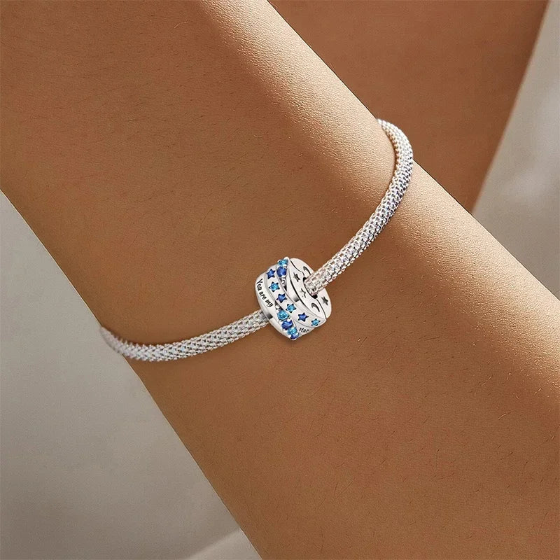 925 Sterling Silver Jellyfish Seahorse Blue Ocean Series Charms Beads Fit Diy Bracelet Making Gift of Fine Jewelry for Womens