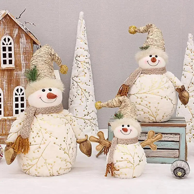 Christmas Snowman  Indoor Decorations, Xmas Animated Plush-Knit Collectible Plush Doll, , Home Holiday Ornaments Snowman Doll Ch