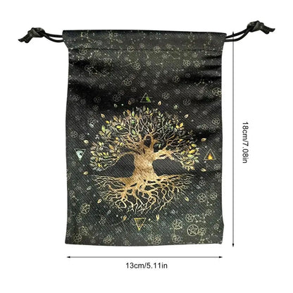 Printed Velvet Tarot Carods Storage Bag Oracle Card Witch Divination Accessories Board Games Mini Drawstring Package