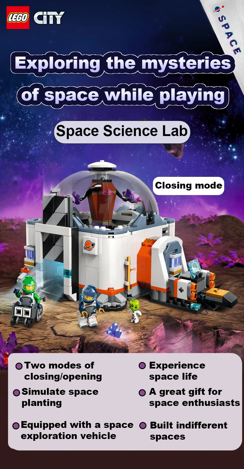 LEGO 60439 Space Science Lab CITY series 560pcs Buiding Blocks Model Kit DIY Toys For Boys Girl Children Gift ages 6+