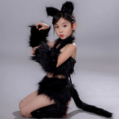 Cute Cat Cosplay Costume Sexy Animal Clothing For Girl Dance Costumes Kindergarten Performance Suit