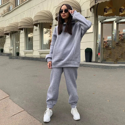 autumn tracksuit outfit set Women Two Piece Set hoodies Hooked Leisure Wide Leg Long Pants Sets Slim Fit Office Ladies Autumn