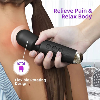 Portable Electric Massage Stick with 8 Adjustable 20 Modes, Suitable for The Back/Neck/Legs/Waist, Relieving Fatigue