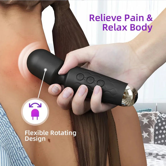Portable Electric Massage Stick with 8 Adjustable 20 Modes, Suitable for The Back/Neck/Legs/Waist, Relieving Fatigue